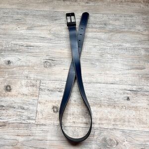 ASOS Genuine Leather Belt Black Rainbow Stitch Size 34 Statement Minimalist